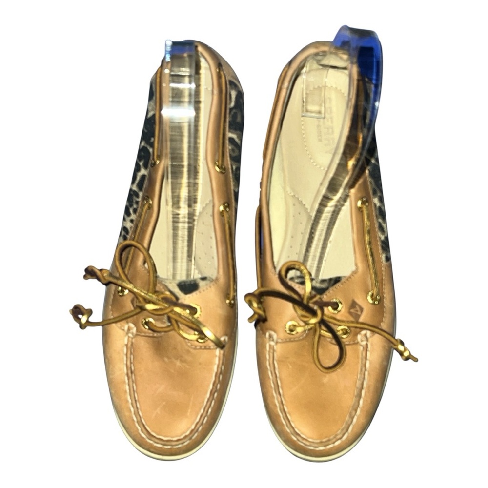 Sperry Tan and Leopard Print Loafers Size 9.5 - Picture 3 of 7